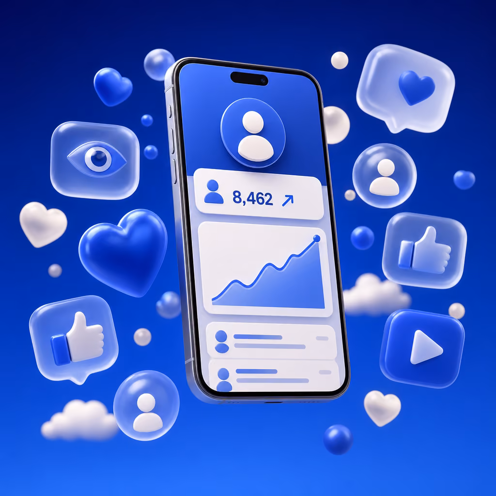 Illustration de croissance sur les réseaux sociaux